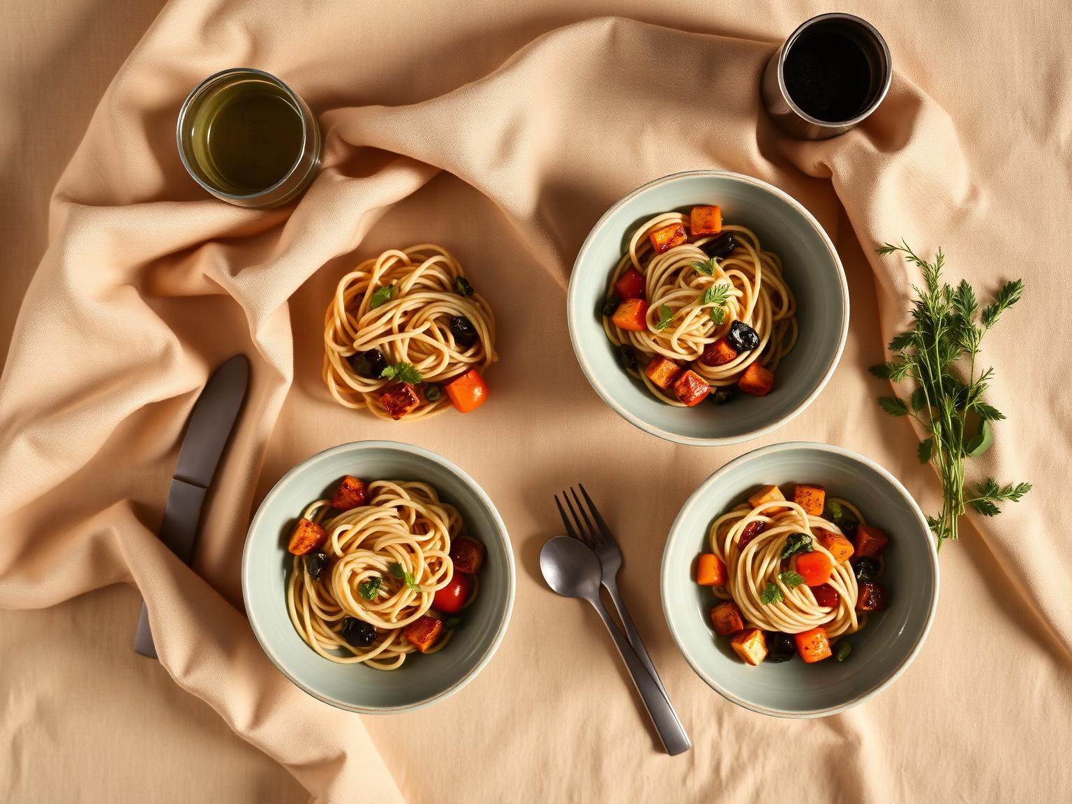 Beautifully styled dinner spread